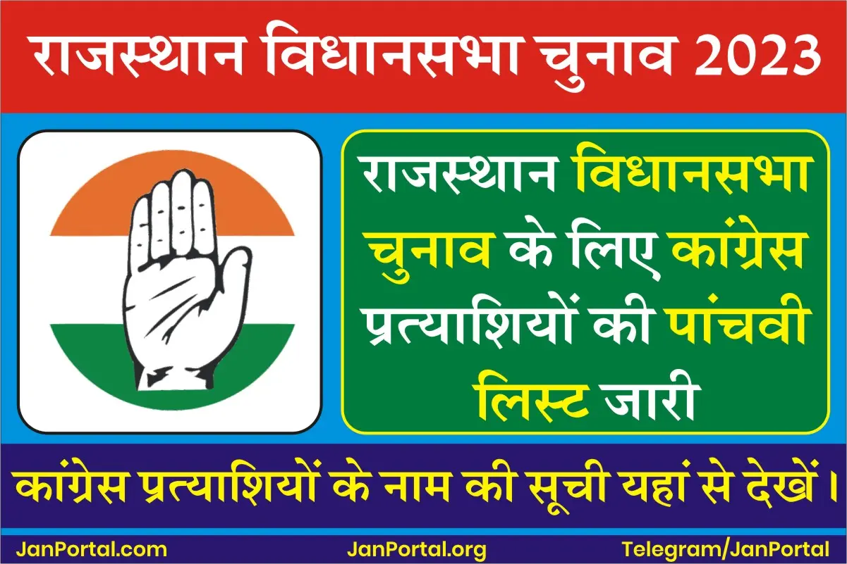 Rajasthan Congress Candidate 5th List